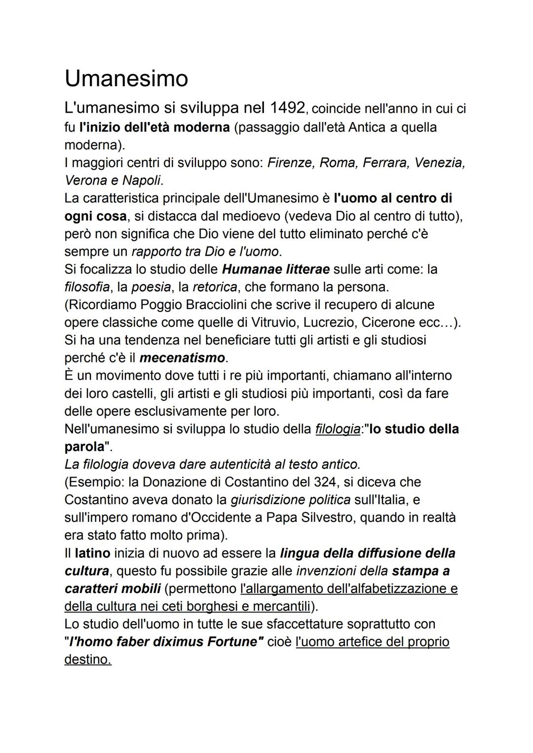 Umanesimo
L'umanesimo si sviluppa nel 1492, coincide nell'anno in cui ci
fu l'inizio dell'età moderna (passaggio dall'età Antica a quella
mo
