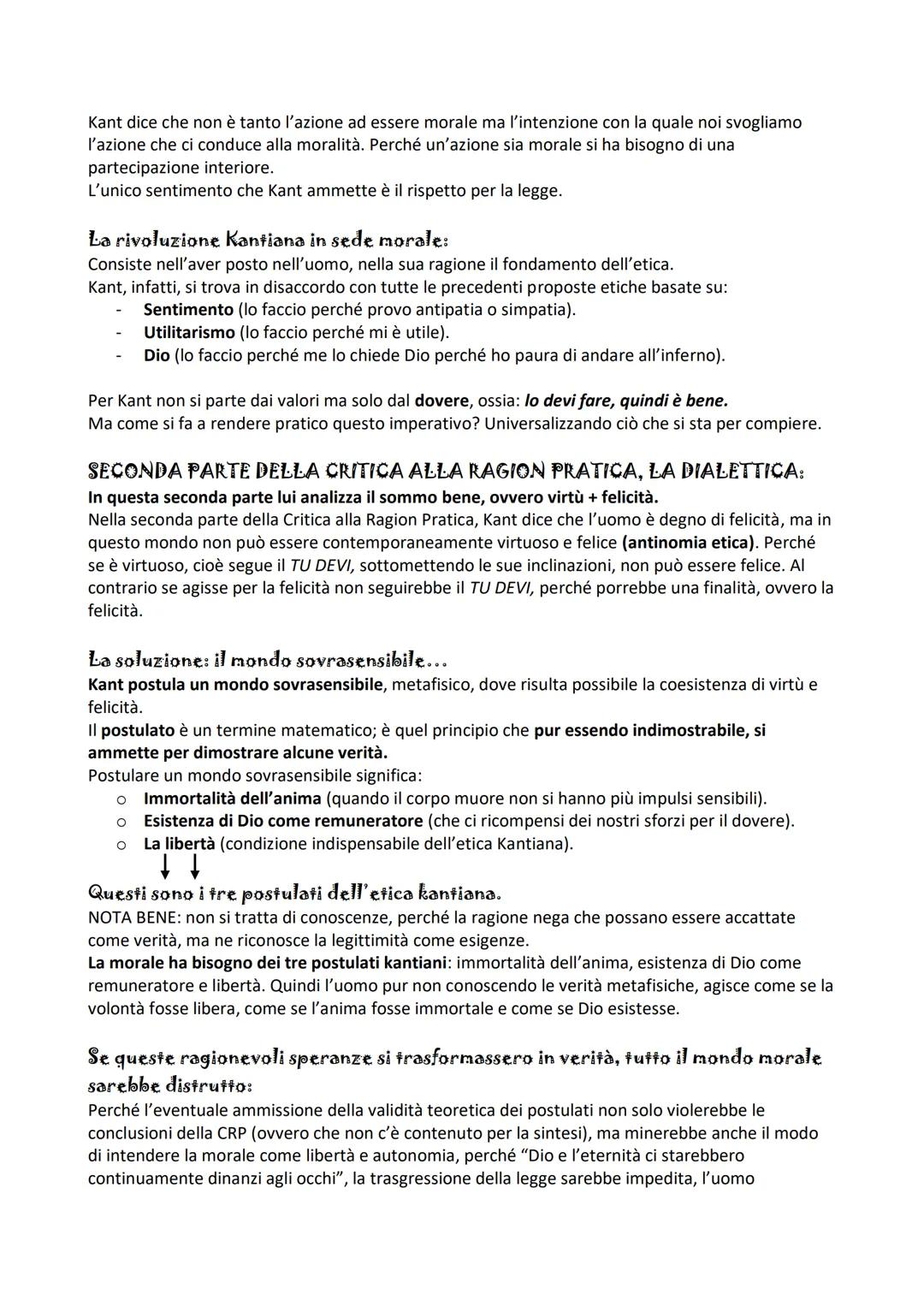 CRITICA DELLA RAGION PRATICA
"Come mi devo comportare?"
Nella Critica alla Ragion Pratica Kant vuole dimostrare che l'uomo può decondizionar