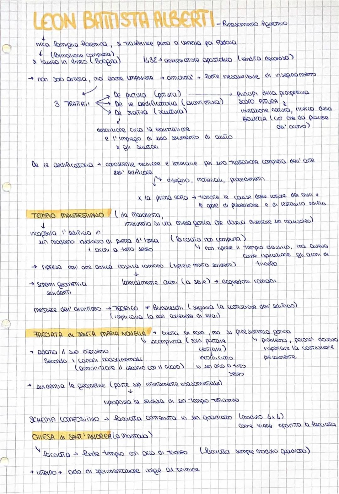 Leon Battista Alberti: Vita, Pensiero, e Opere PDF per Scuola