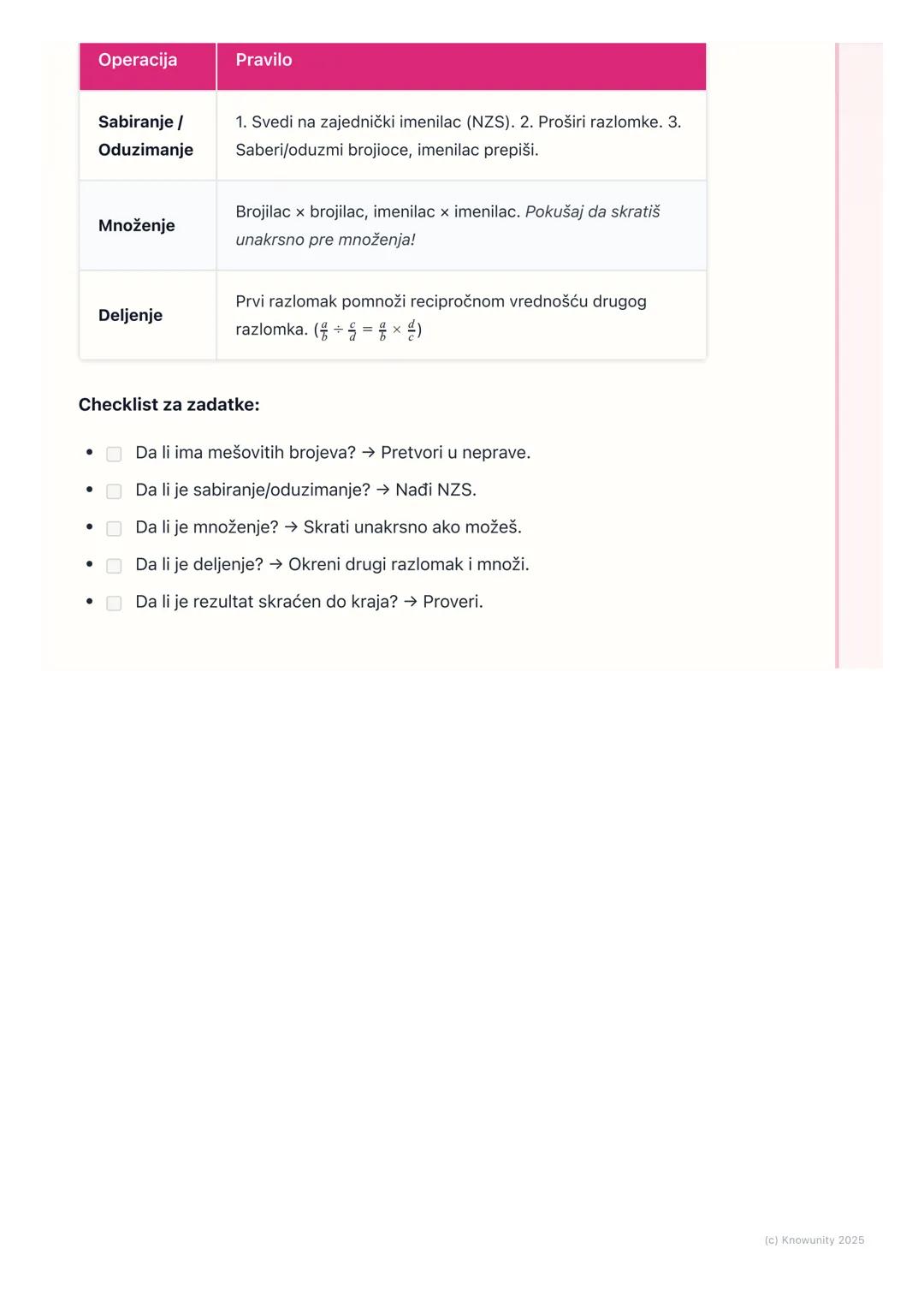 # Operacije sa razlomcima

Uvod u operacije sa razlomcima

Operacije sa razlomcima su sabiranje, oduzimanje, množenje i deljenje
razlomaka. 