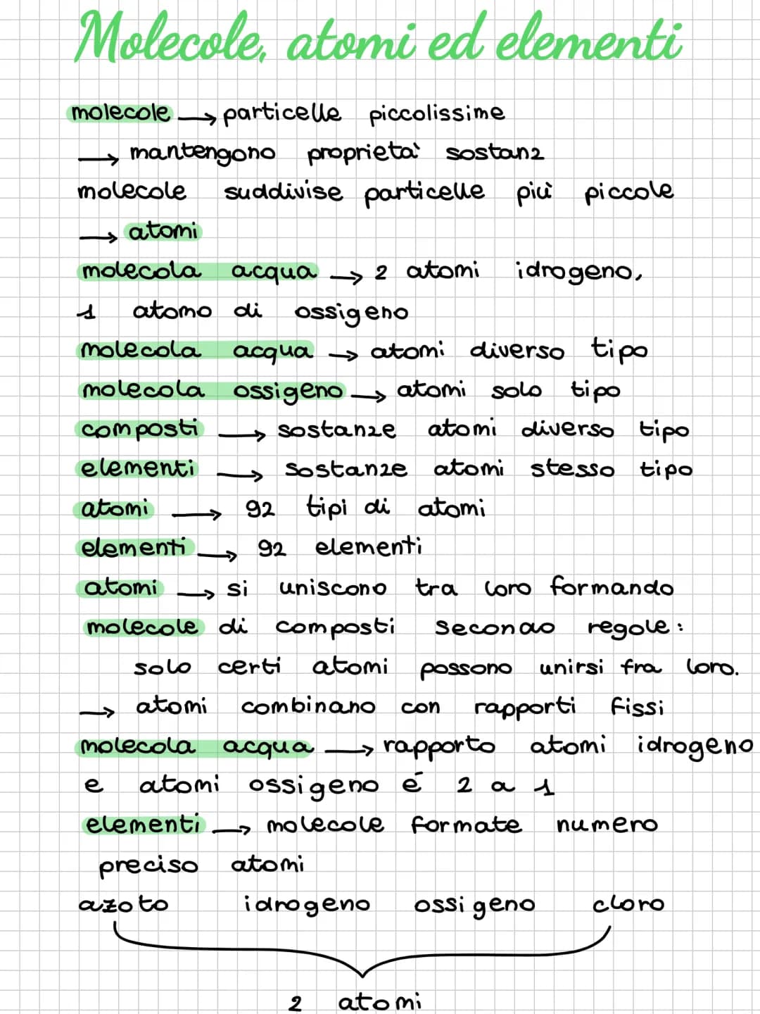 Molecole, atomi ed elementi; simboli e formule; numero atomico e numero di massa; gli isotopi e il PH