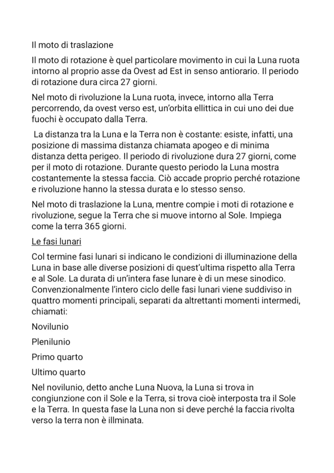 SCIENZE:
La Luna
La Luna è l'unico satellite naturale della Terra e dista dal nostro
pianeta circa 384.400 km.
Morfologia
La Luna è un corpo