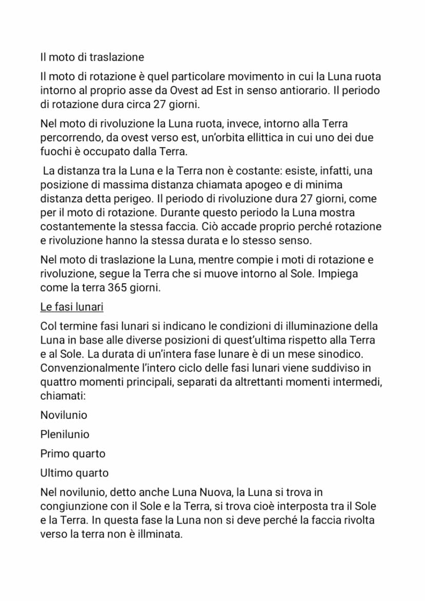 SCIENZE:
La Luna
La Luna è l'unico satellite naturale della Terra e dista dal nostro
pianeta circa 384.400 km.
Morfologia
La Luna è un corpo