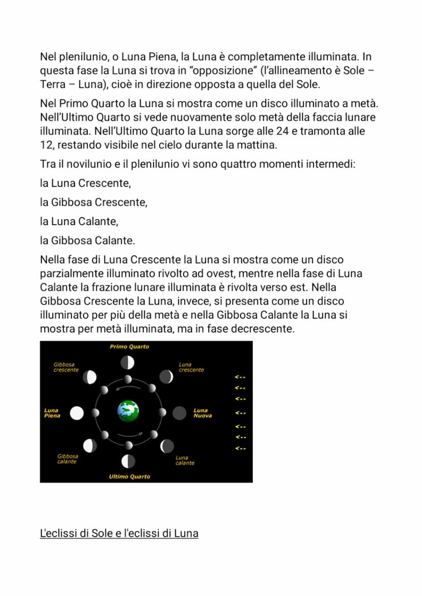SCIENZE:
La Luna
La Luna è l'unico satellite naturale della Terra e dista dal nostro
pianeta circa 384.400 km.
Morfologia
La Luna è un corpo