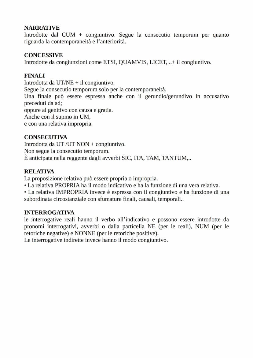 PROPOSIZIONI LATINE
CONSECUTIO TEMPORUM
per esprimere
CONTEMPORANEITA' rispetto a un tempo principale si usa il congiuntivo presente,
rispet