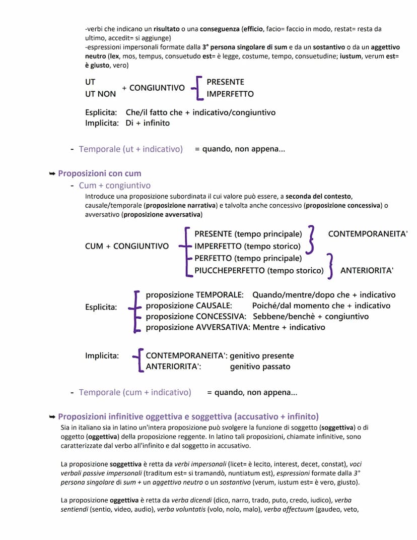 Proposizioni
giovedì 30 novembre 2023 16:40
➡ Proposizioni con ut/ne
Finale (ut/ne + congiuntivo)
Il tempo del congiuntivo dipende da quello