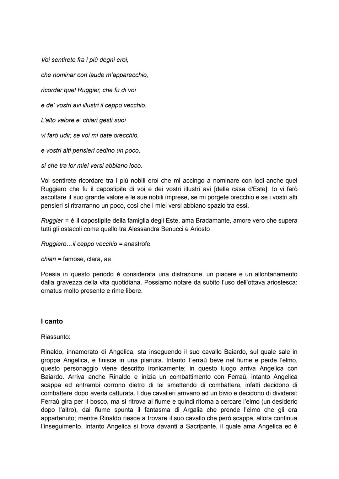Ariosto
Ariosto, da intellettuale di corte (non cortigiano, aveva le sue idee e le sosteneva) qual era,
per poter intrattenere i colti della