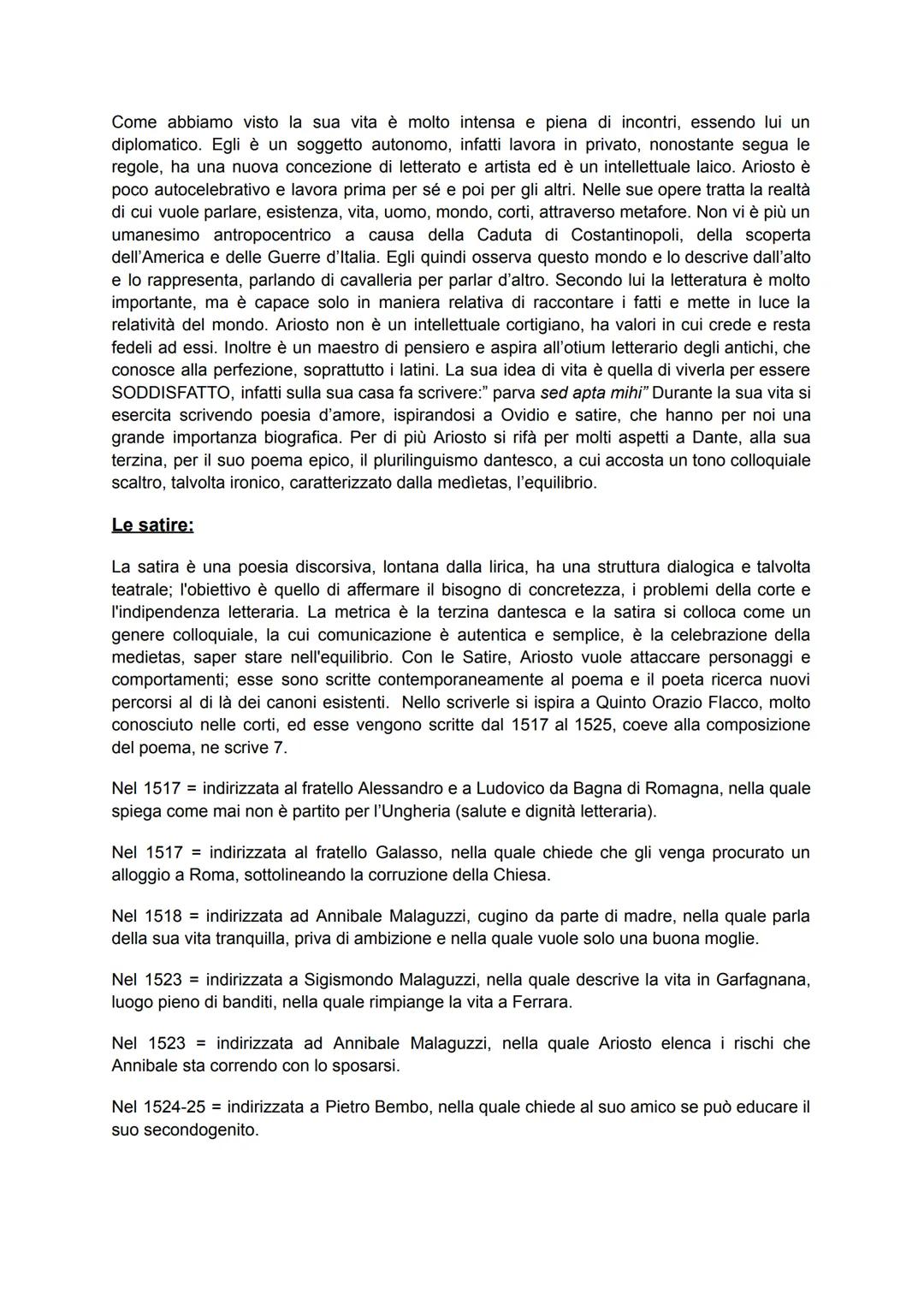 Ariosto
Ariosto, da intellettuale di corte (non cortigiano, aveva le sue idee e le sosteneva) qual era,
per poter intrattenere i colti della