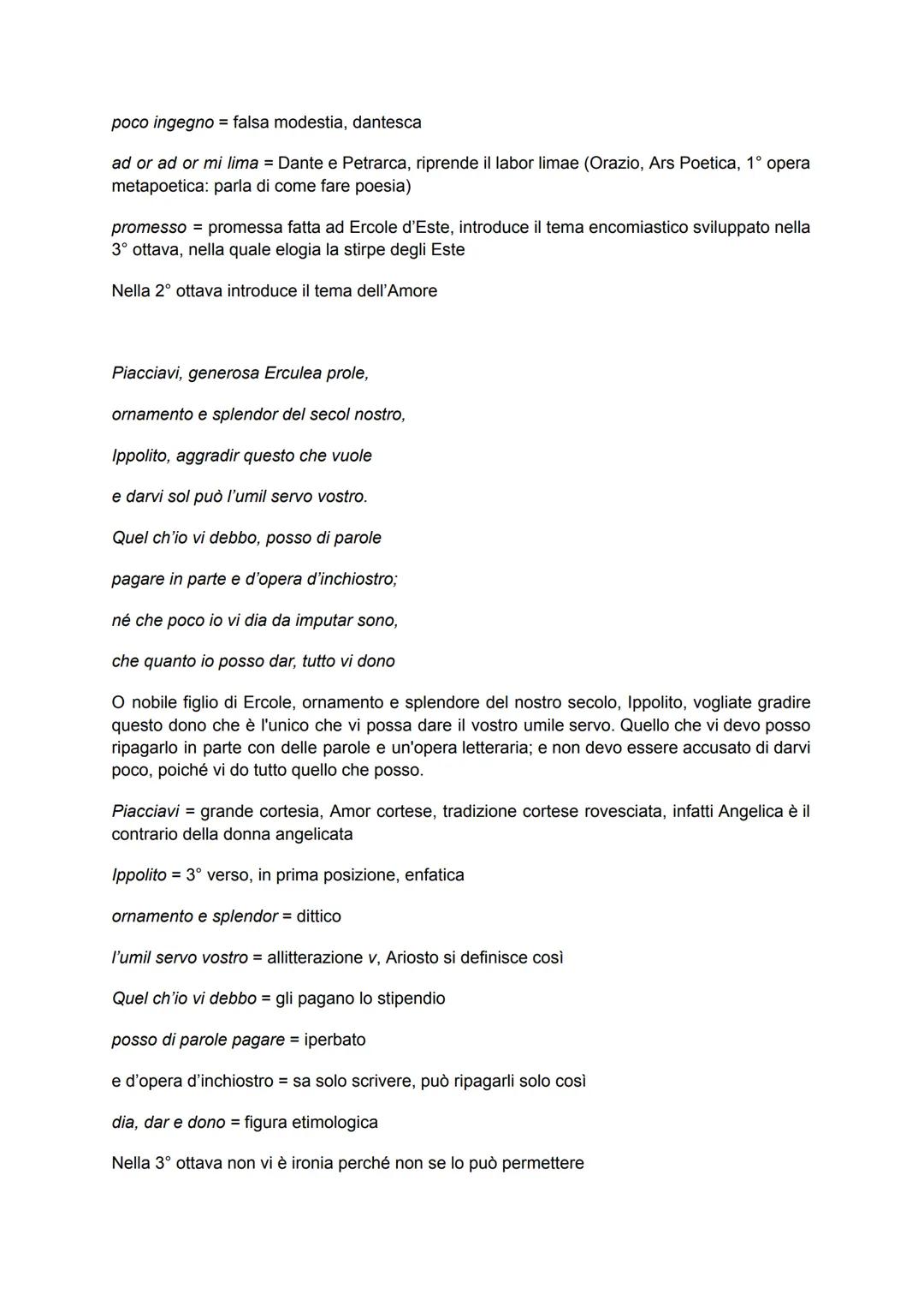 Ariosto
Ariosto, da intellettuale di corte (non cortigiano, aveva le sue idee e le sosteneva) qual era,
per poter intrattenere i colti della