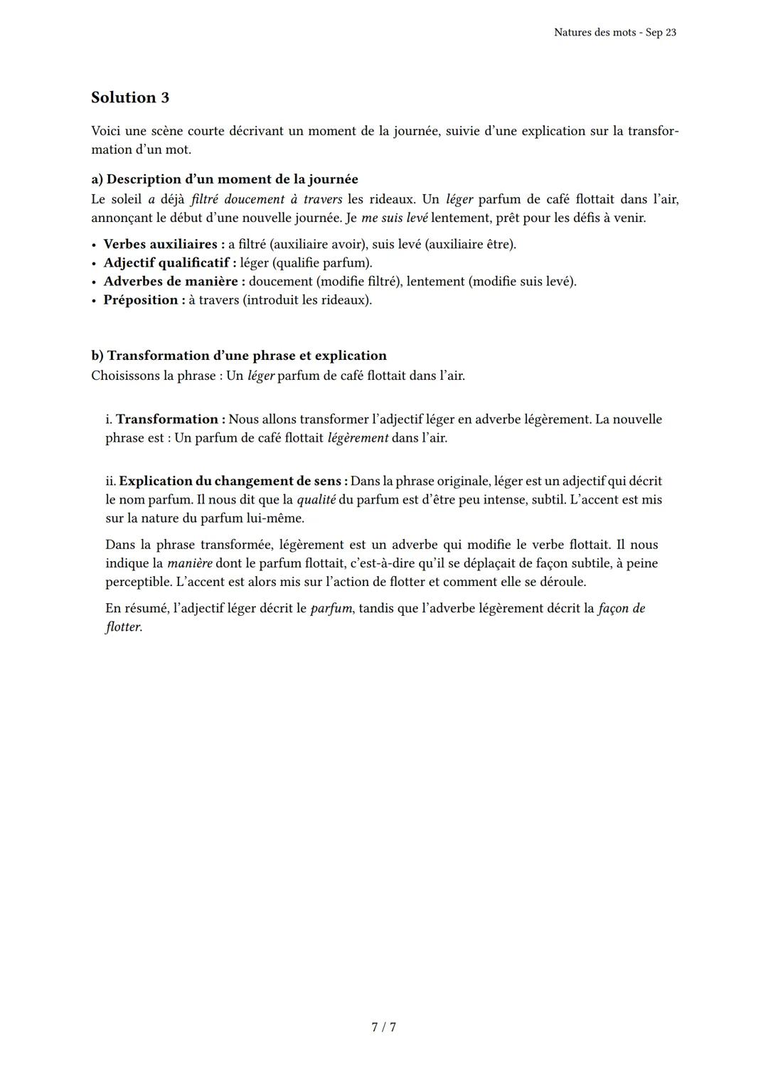 # Natures des mots

Généré par Knowunity.fr - Sep 23

Description: Cet examen couvre les natures et classes grammaticales des mots en frança