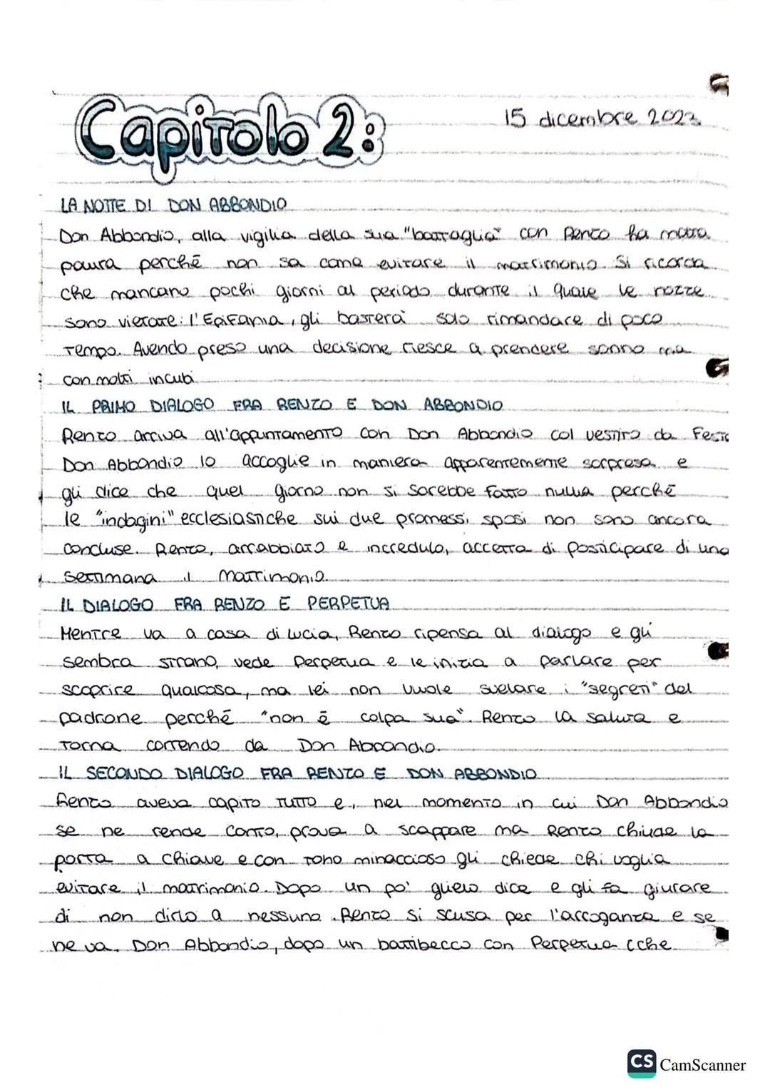 Capirolo 2:
LA NOTTE DI DON ABBONDIO
-Don Abbondio, alla vigilia della sua "battaglia con pento ha moto
paura perchรฉ non sa come evitare il