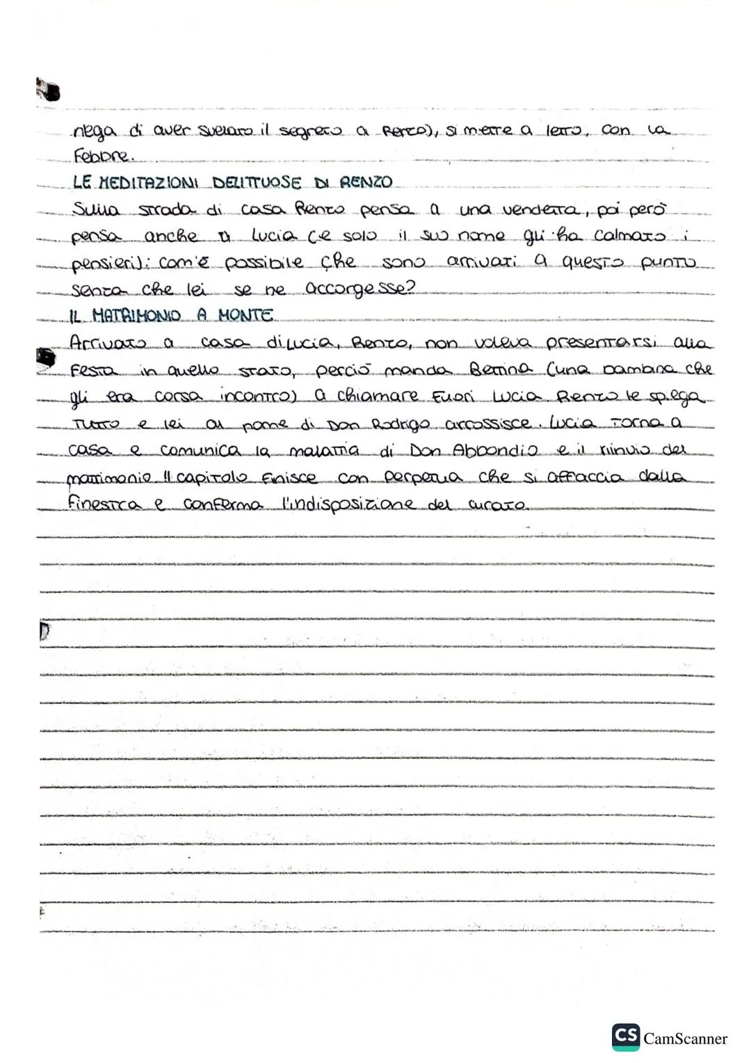 Capirolo 2:
LA NOTTE DI DON ABBONDIO
-Don Abbondio, alla vigilia della sua "battaglia con pento ha moto
paura perchรฉ non sa come evitare il