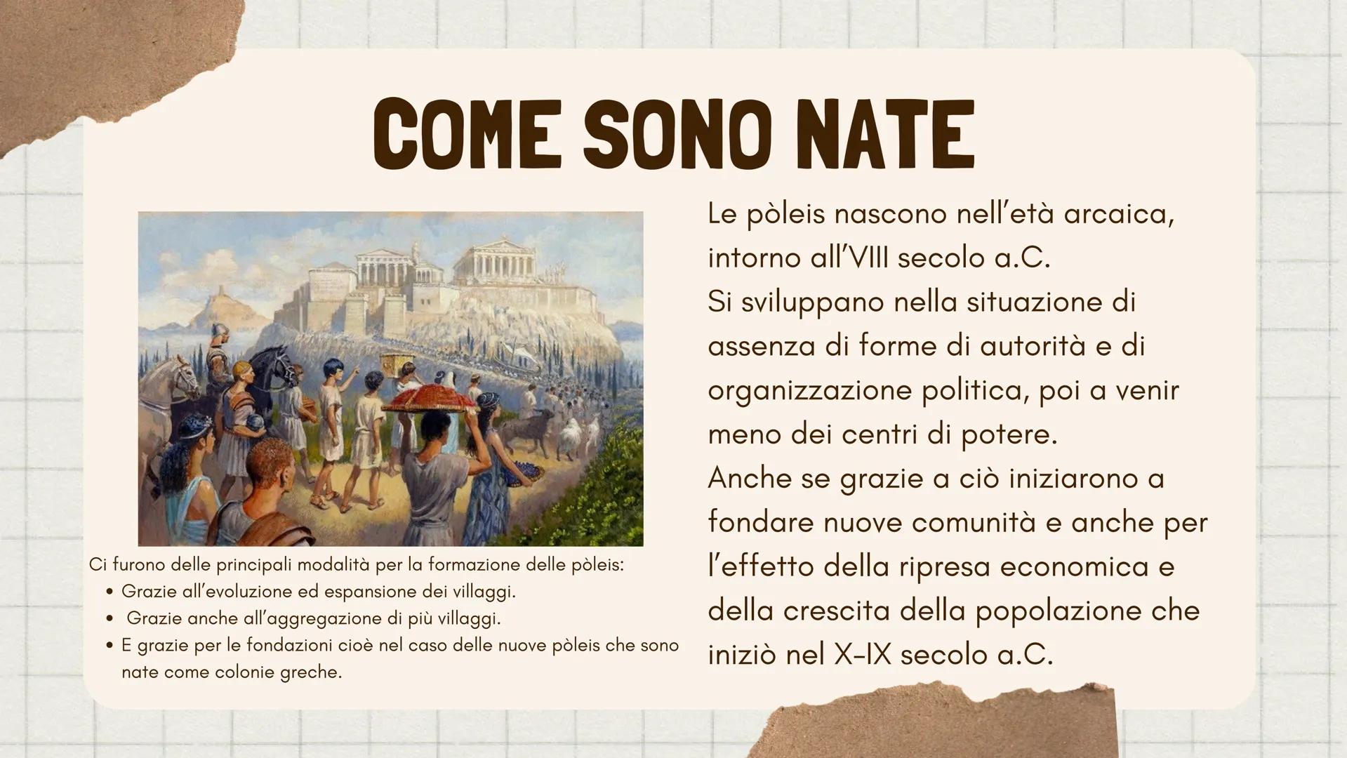 # LE
# POLEIS # COSA SONO
Pòlis significa "fortezza, cittadella" ma poi venne dato un altro significato cioè
"centro urbano, città".
Le pò