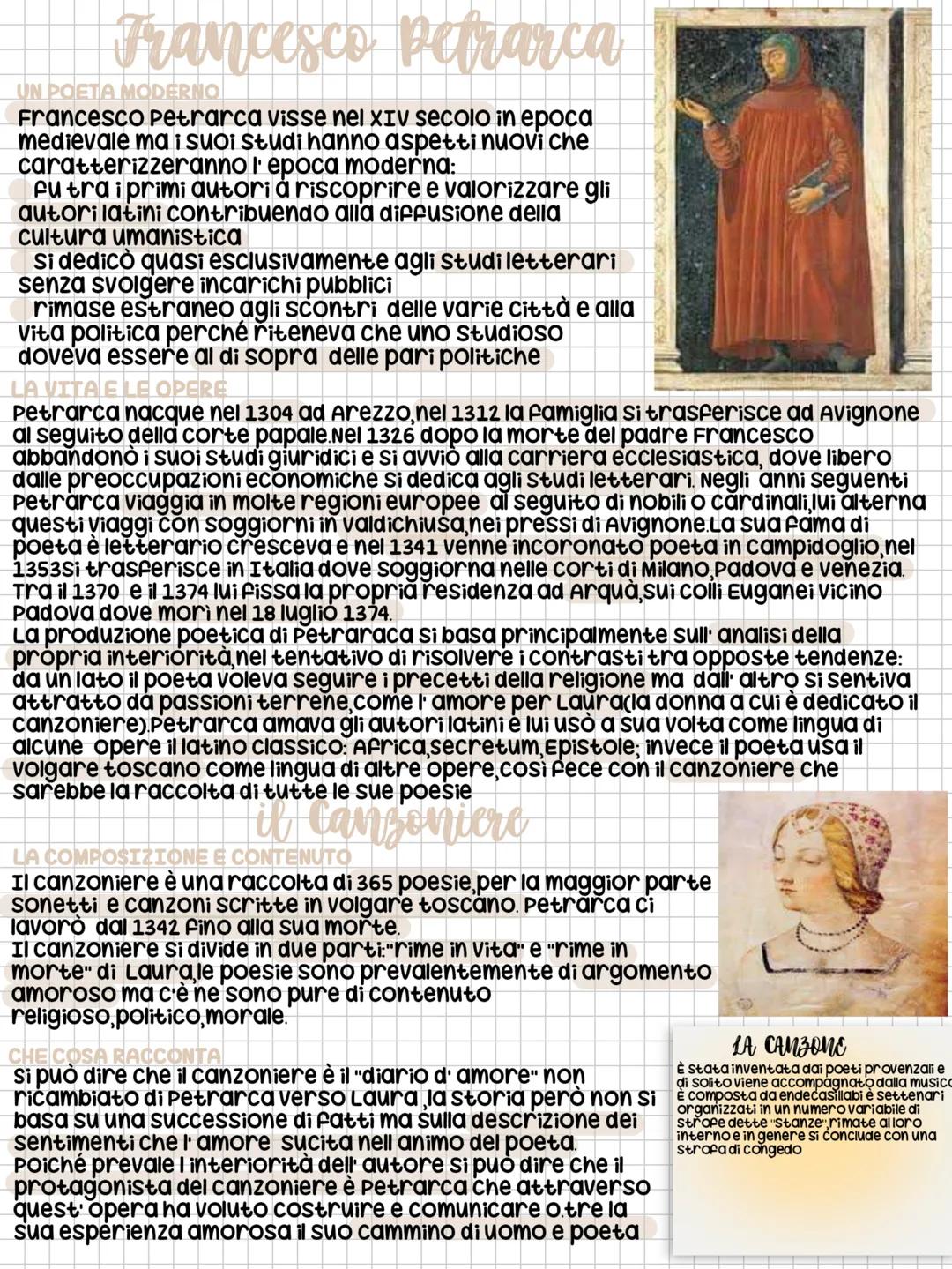 # Francesco Petrarca
UN POETA MODERNO
Francesco Petrarca visse nel XIV secolo in epoca
medievale ma i suoi studi hanno aspetti nuovi che
c