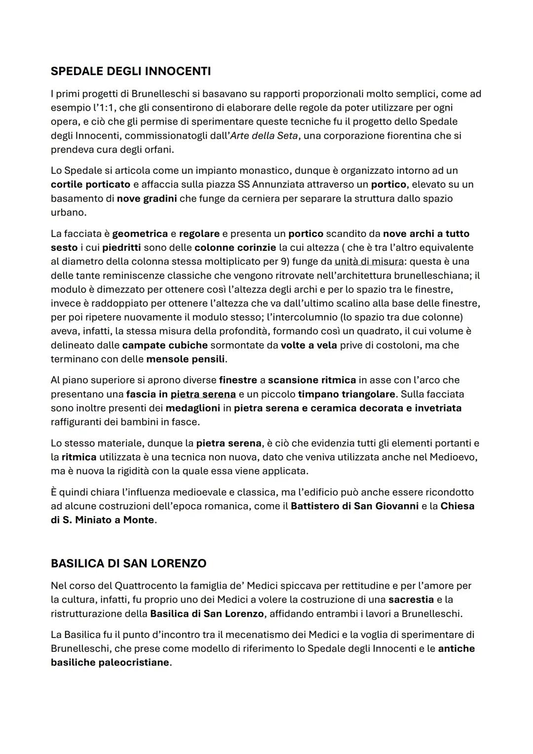 brunelleschi: spedale degli innocenti / basilica di san lorenzo / cupola di santa maria del fiore