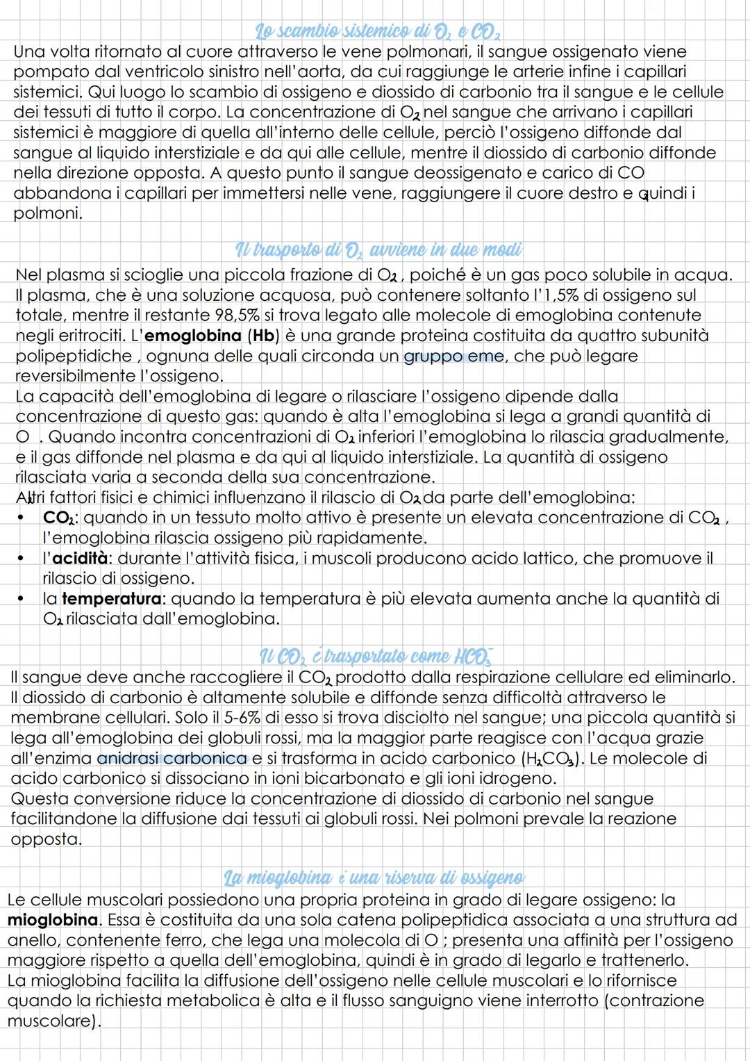 # Lapparato respiratorio
La funzione dell'apparato respiratorio dei mammiferi è rifornire l'organismo di O₂ ed
eliminare CO₂. Lo scambio di