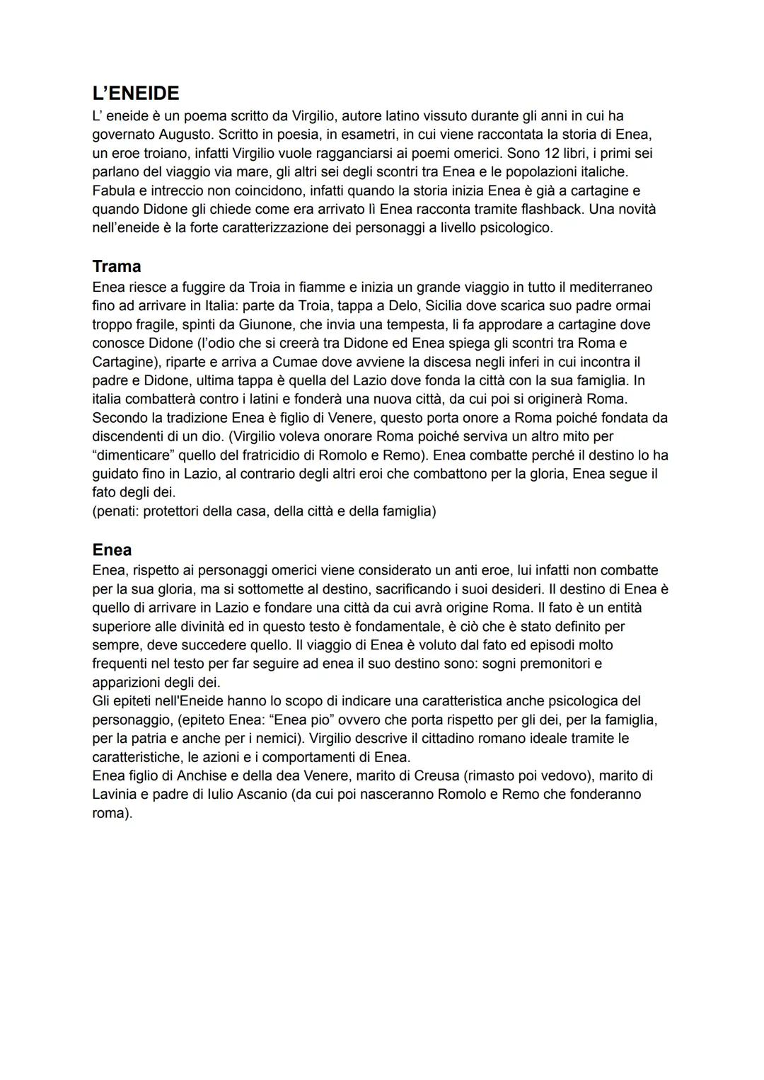 # L'ENEIDE
L' eneide è un poema scritto da Virgilio, autore latino vissuto durante gli anni in cui ha
governato Augusto. Scritto in poesia,