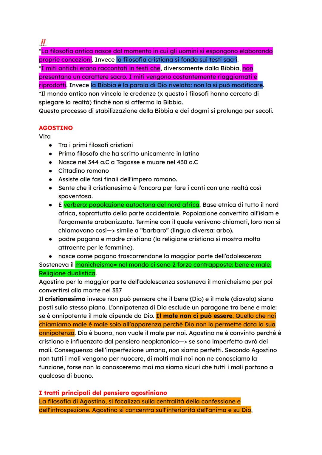 LA NASCITA DELLA FILOSOFIA CRISTIANA
Con il prevalere del cristianesimo, nel mondo occidentale nasce un nuovo indirizzo
filosofico.
Ogni rel