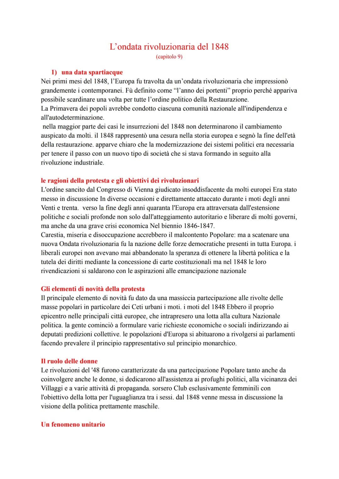 # L'ondata rivoluzionaria del 1848
(capitolo 9)
1) una data spartiacque
Nei primi mesi del 1848, l'Europa fu travolta da un'ondata rivoluz