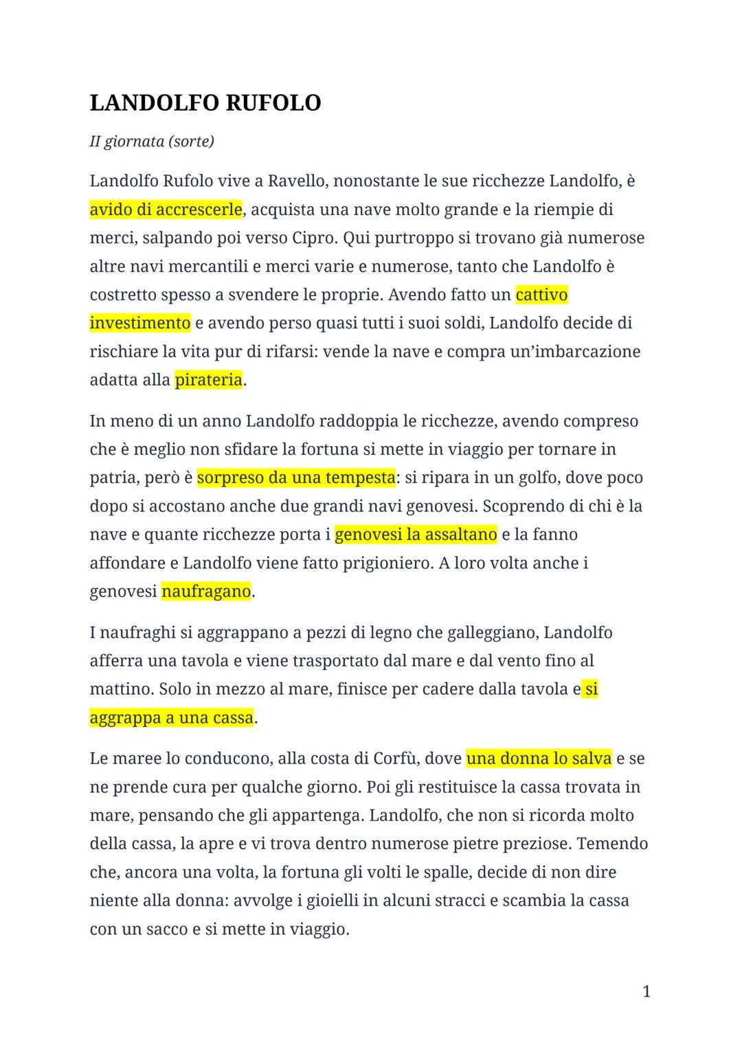 Riassunto novelle di Boccaccio del Decameron