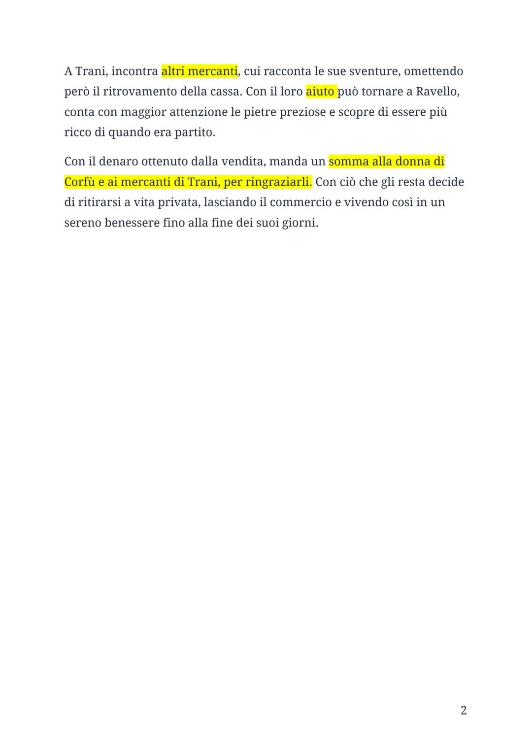 # LANDOLFO RUFOLO
II giornata (sorte)
Landolfo Rufolo vive a Ravello, nonostante le sue ricchezze Landolfo, è
avido di accrescerle, acquis