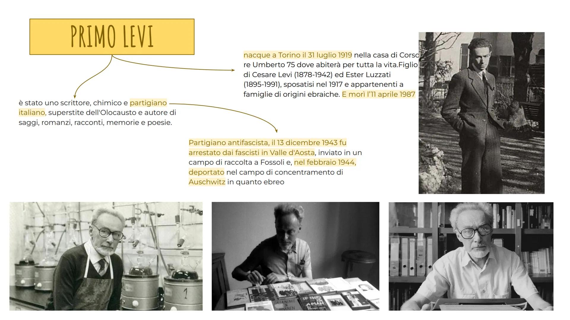 Se questo
è un uomo
Primo Levi
FANTINI SILVIA PRIMO LEVI
è stato uno scrittore, chimico e partigiano
italiano, superstite dell'Olocausto e a