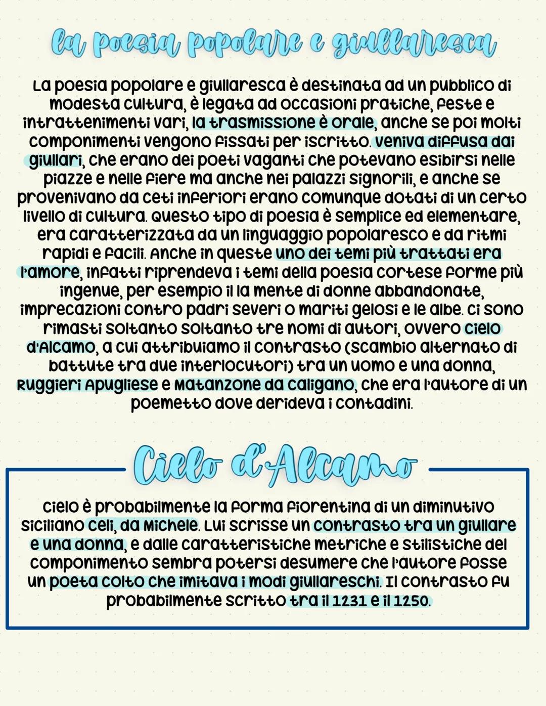 # La scuola siciliana
Nella corte siciliana di Federico II, tra il 1230 e il 1250, sorgono
imitatori della poesia trobadorica che non usano