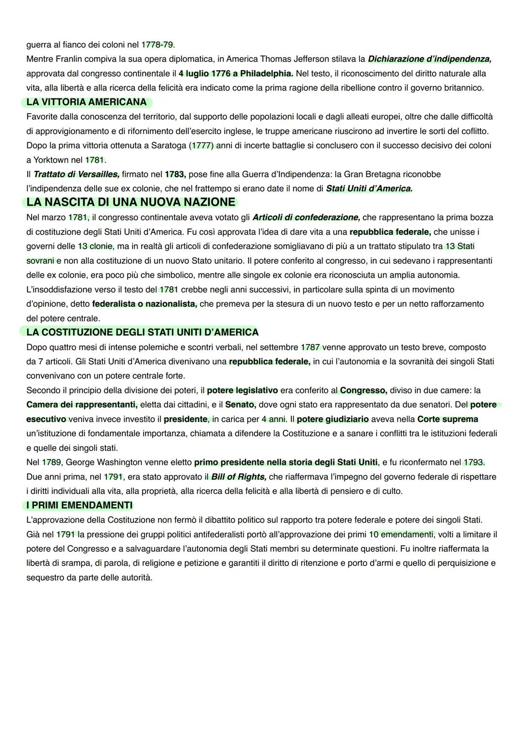 # LA RIVOLUZIONE AMERICANA
Nel processo di espansione del suo impero coloniale, l'Inghilterra considerò uno dei suoi principali punti di fo
