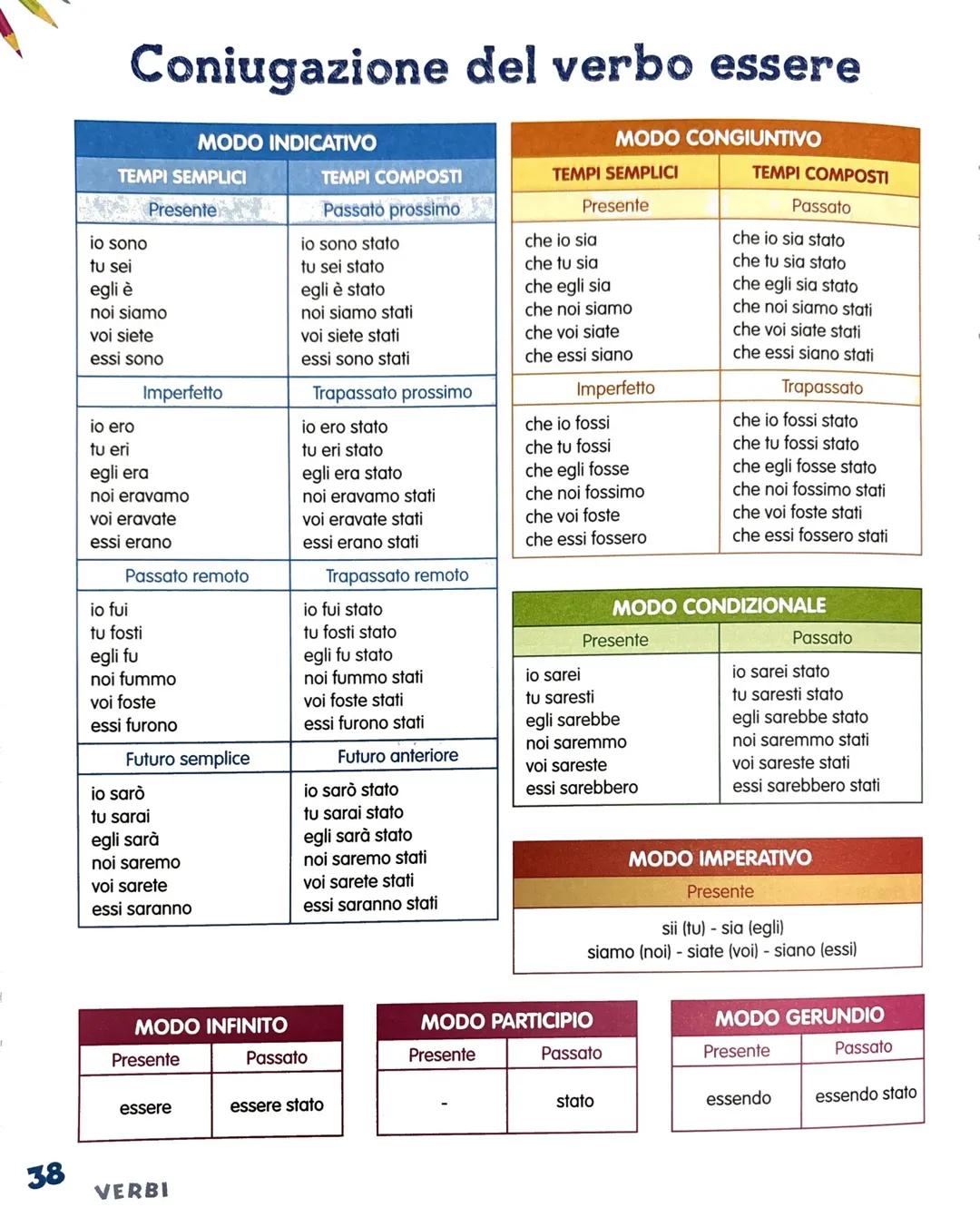 Coniugazione verbo ESSERE e AVERE