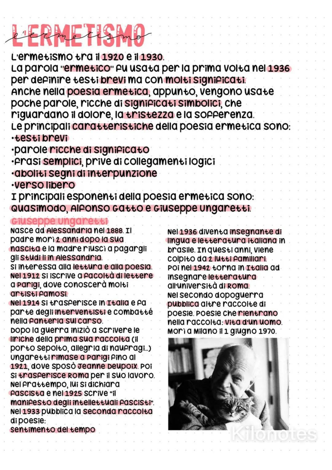 # L'ERMETISMO
L'ermetismo tra il 1920 e il 1930.
La parola "ermetico" fu usata per la prima volta nel 1936
per definire testi brevi ma con
