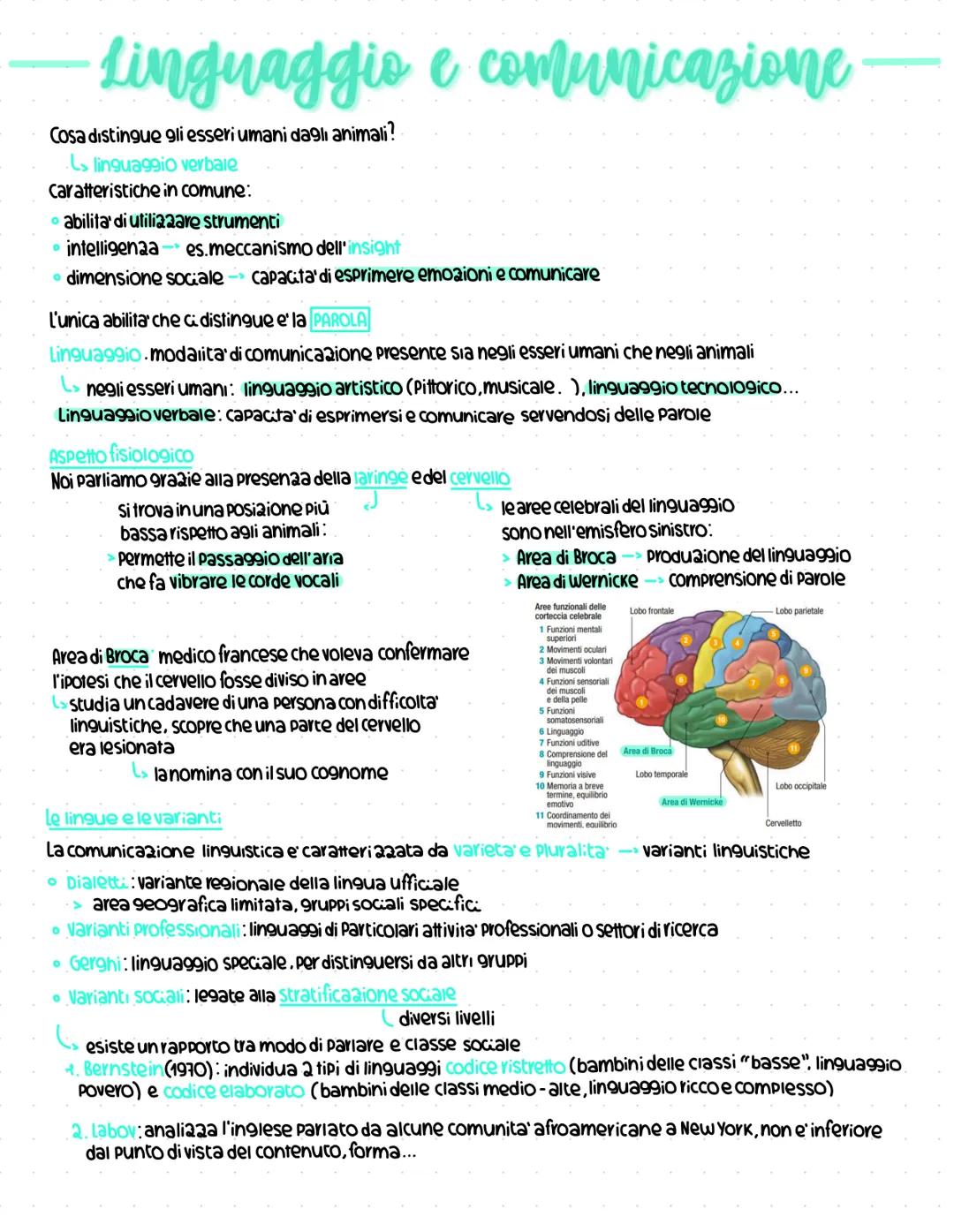# Linguaggio e comunicazione
Cosa distingue gli esseri umani dağlı animali?
Ls linguaggio verbale
Caratteristiche in comune:
• abilita'
