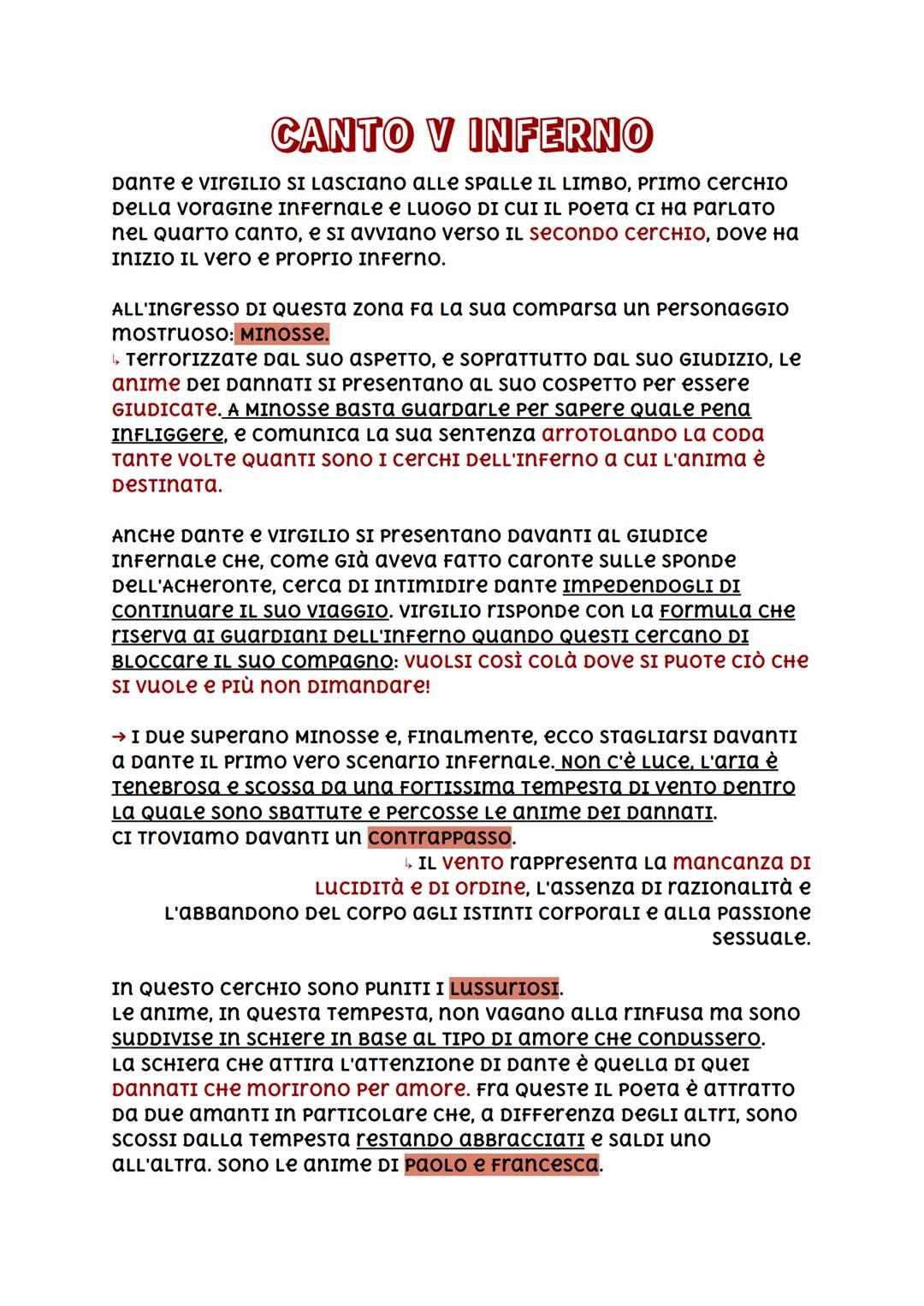 # CANTO V INFERNO
DANTE E VIRGILIO SI LASCIANO ALLE SPALLE IL LIMBO, Primo cercHIO
DELLA Voragine Infernale E LUOGO DI CUI IL POETа са на р
