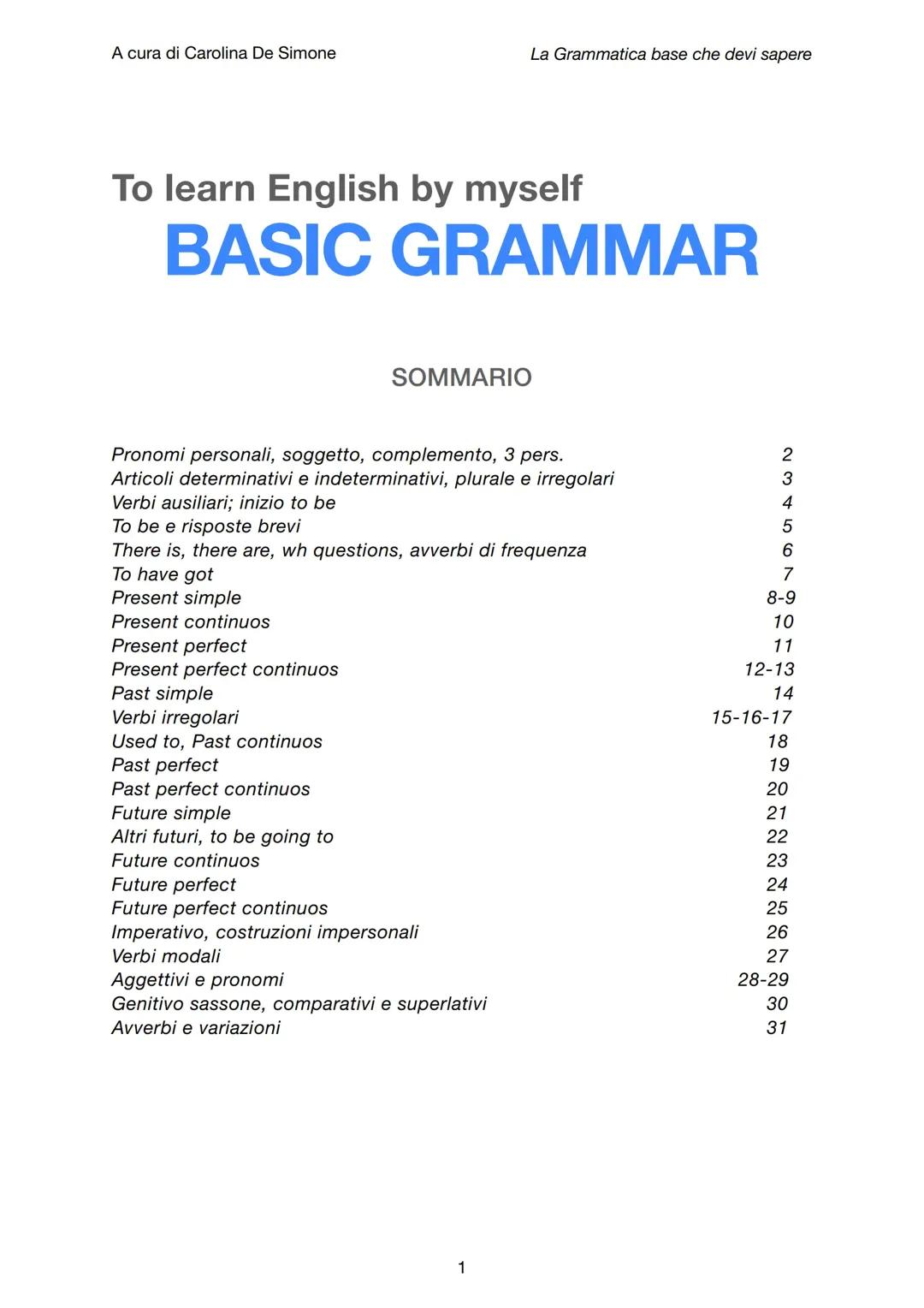 Grammatica base inglese (completo)
