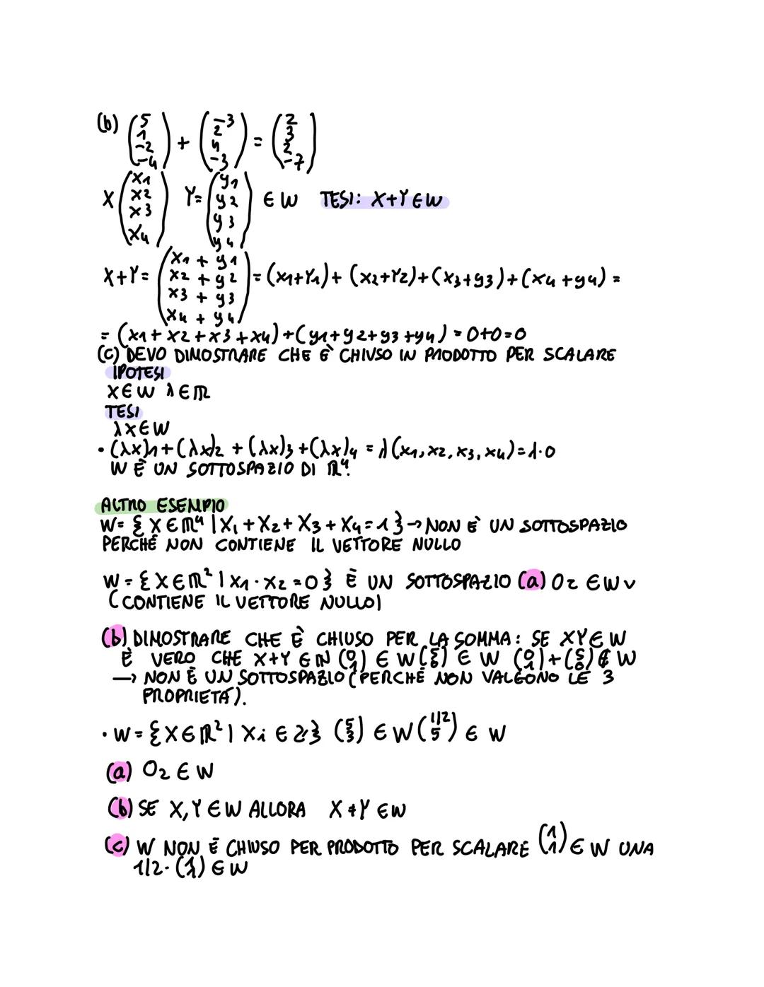 # SPAZI VETTORIALU
R³=${\binom{x_1}{x_2}{x_3} / x_i \epsilon IR}$ => Ę UNA TRIPLA SERIE ORDINATA DI NUMERI
È DEFINITA UN'OPERAZIONE DI SOMM