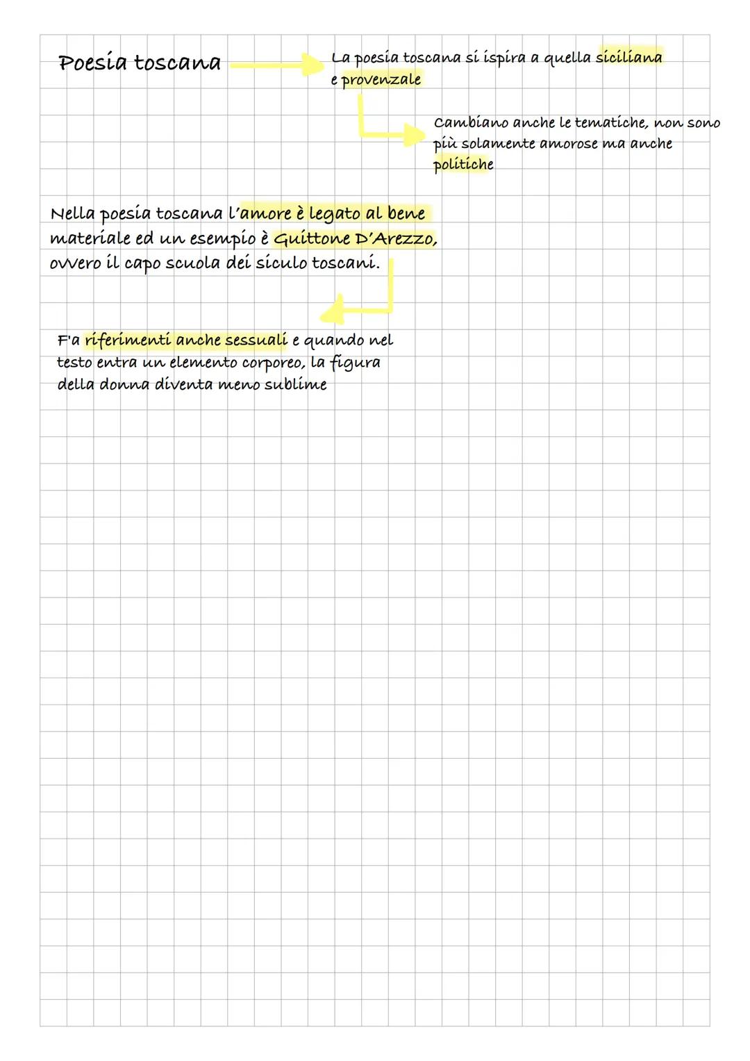 # La scuola siciliana e toscana
Scuola siciliana
Prima scuola lírica in volgare italiano
Ha inizio nella sicilia della prima
metà del duec