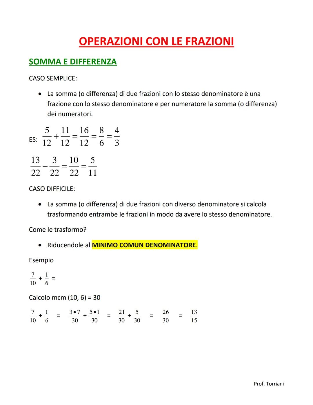 # FRAZIONI
## CLASSIFICAZIONE FRAZIONI
Le frazioni possono essere:
* PROPRIE: se il numeratore è minore del denominatore. ES: $\frac{2}