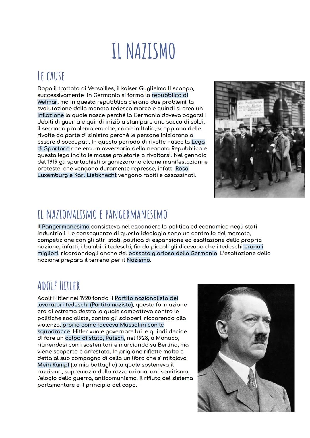# IL NAZISMO
LE CAUSE
Dopo il trattato di Versailles, il kaiser Guglielmo II scappa,
successivamente in Germania si forma la repubblica di
