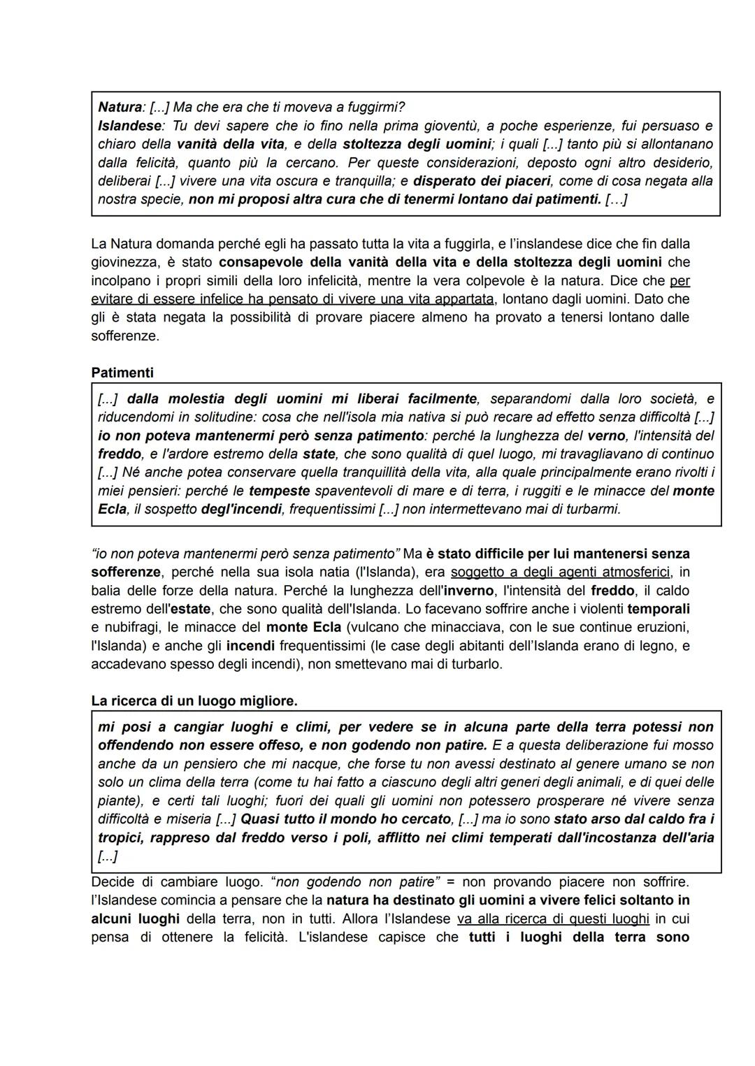 DIALOGO DELLA NATURA E DI UN ISLANDESE
Il protagonista รจ un islandese, allegoria dell'infelicitร umana e dei mali che lo affliggono per
colp