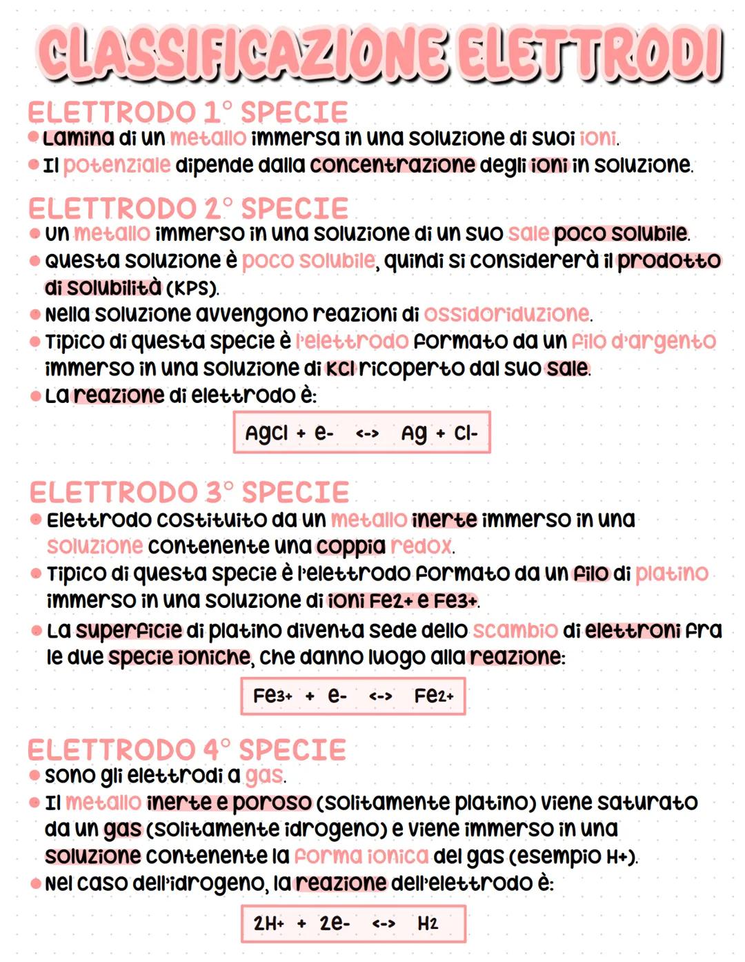 # POTENZIOMETRIA
si basa sulla misura del potenziale di celle elettrochimiche in
assenza di passaggio di corrente.
# LEGGE DI NERST
La po