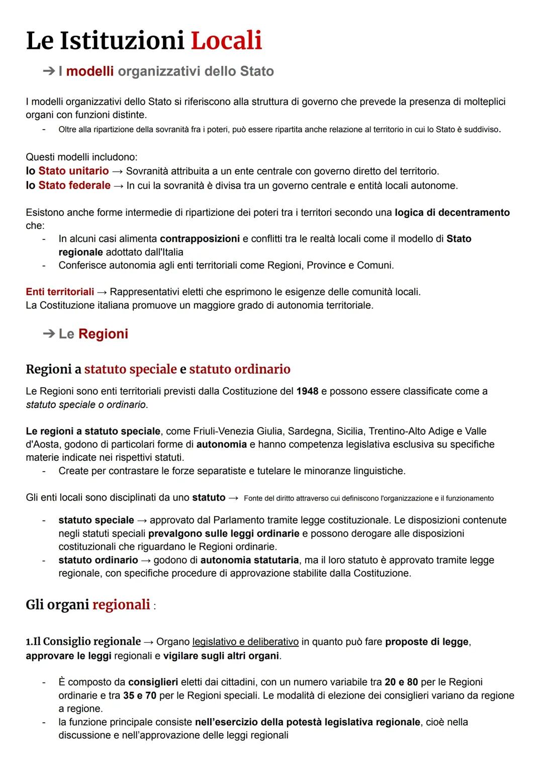 LE ISTITUZIONI LOCALI - diritto