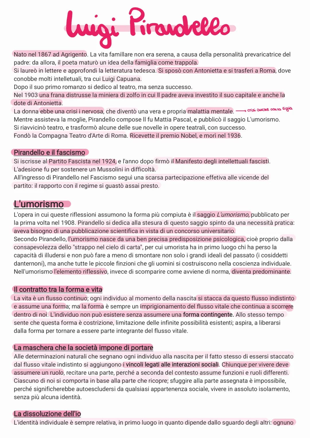 # Luigi Pirandello
Nato nel 1867 ad Agrigento. La vita famillare non era serena, a causa della personalità prevaricatrice del
padre: da all