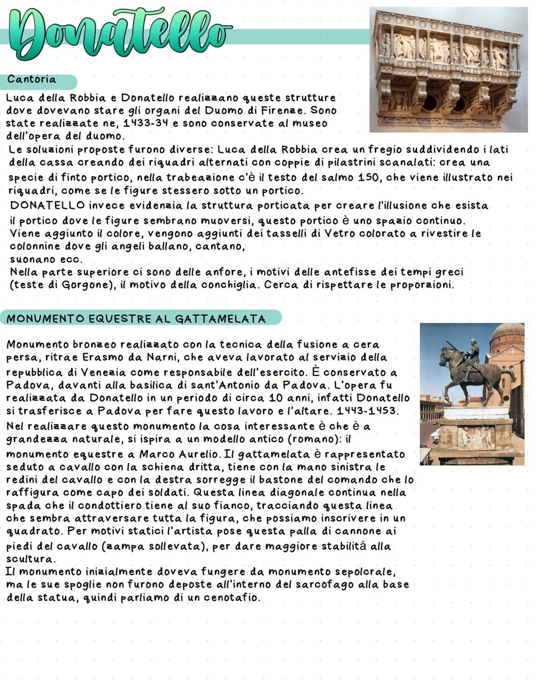 # Donatello
San Giorgio
Viene considerato uno dei padri del rinascimento: studia per diventare
scultore, si reca a Roma per approfondire lo