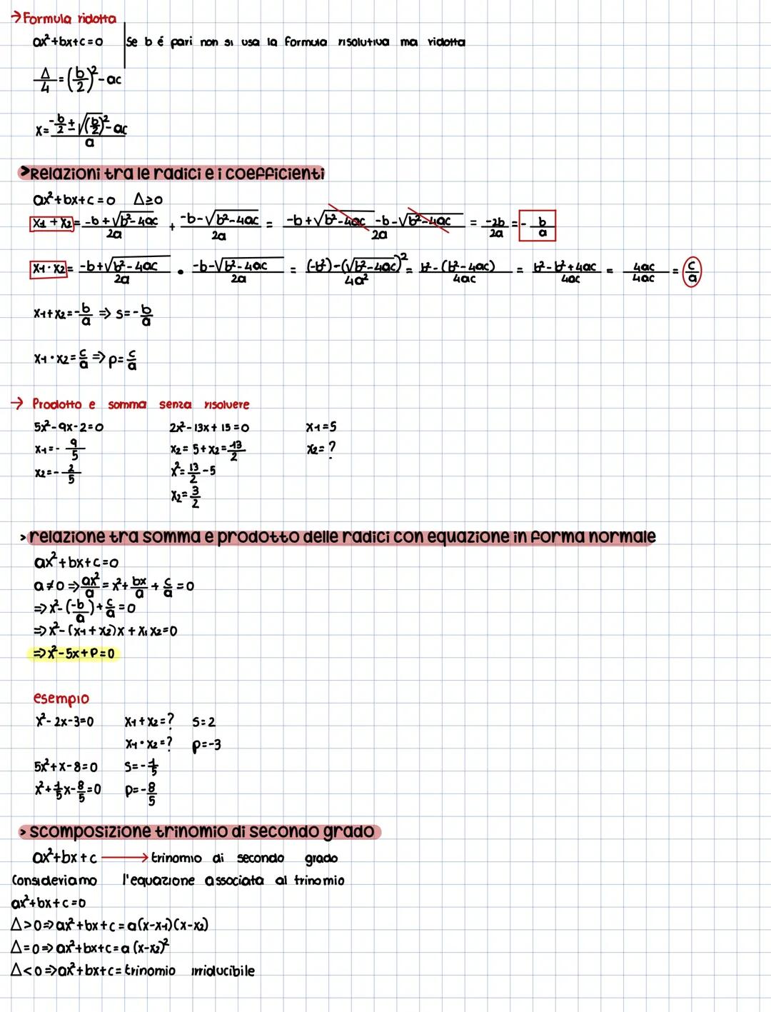 →
forma normale e
Equazioni di secondo grado
Soluzioni
Un equazione di secondo grado
In
forma normale é un'equazione del tipo:
ax² + bx+c=o