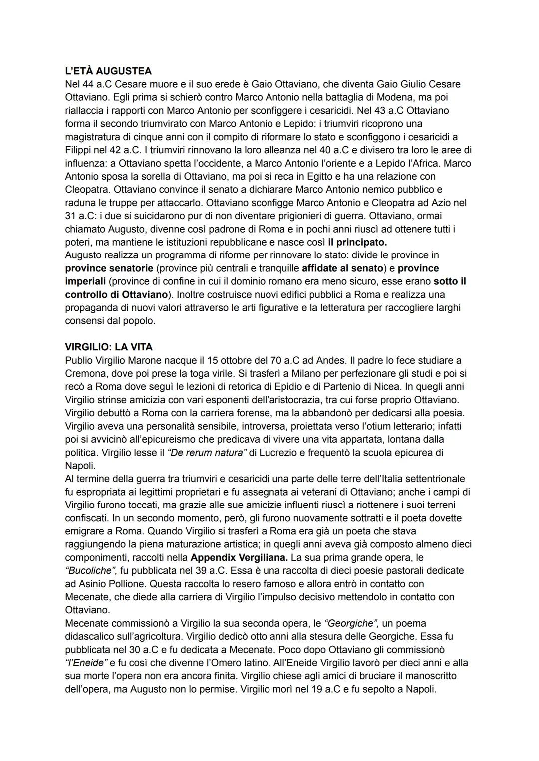 L'ETÀ AUGUSTEA
Nel 44 a.C Cesare muore e il suo erede è Gaio Ottaviano, che diventa Gaio Giulio Cesare
Ottaviano. Egli prima si schierò cont