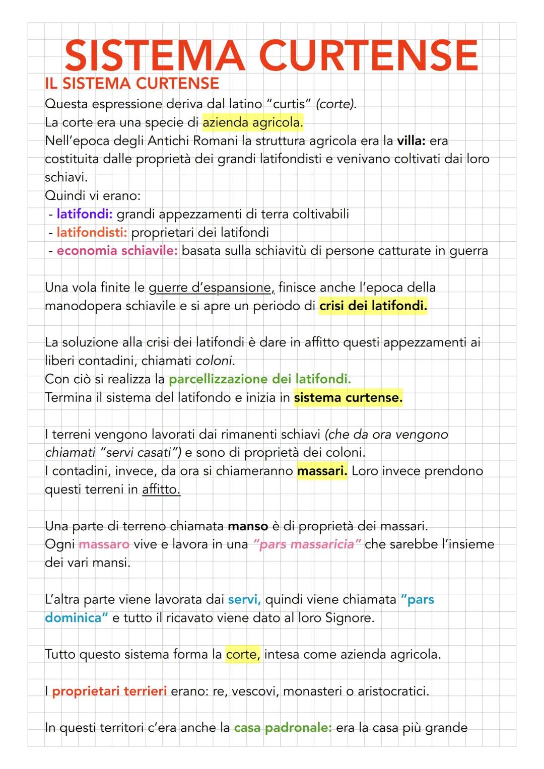 # SISTEMA CURTENSE
## IL SISTEMA CURTENSE
Questa espressione deriva dal latino "curtis" (corte).
La corte era una specie di azienda agrico
