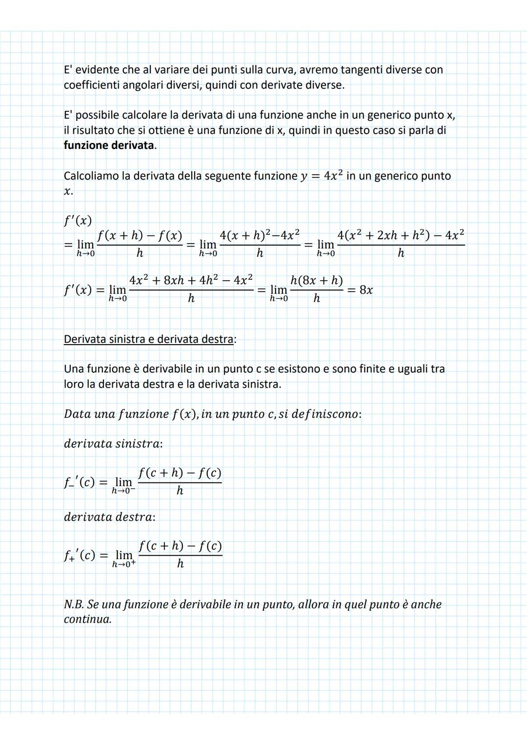STUDIO DI FUNZIONE: PUNTI STAZIONARI
mercoledì 9 novembre 2022 09:20
DERIVATE
Data una funzione y = f(x), si definisce derivata della funzio