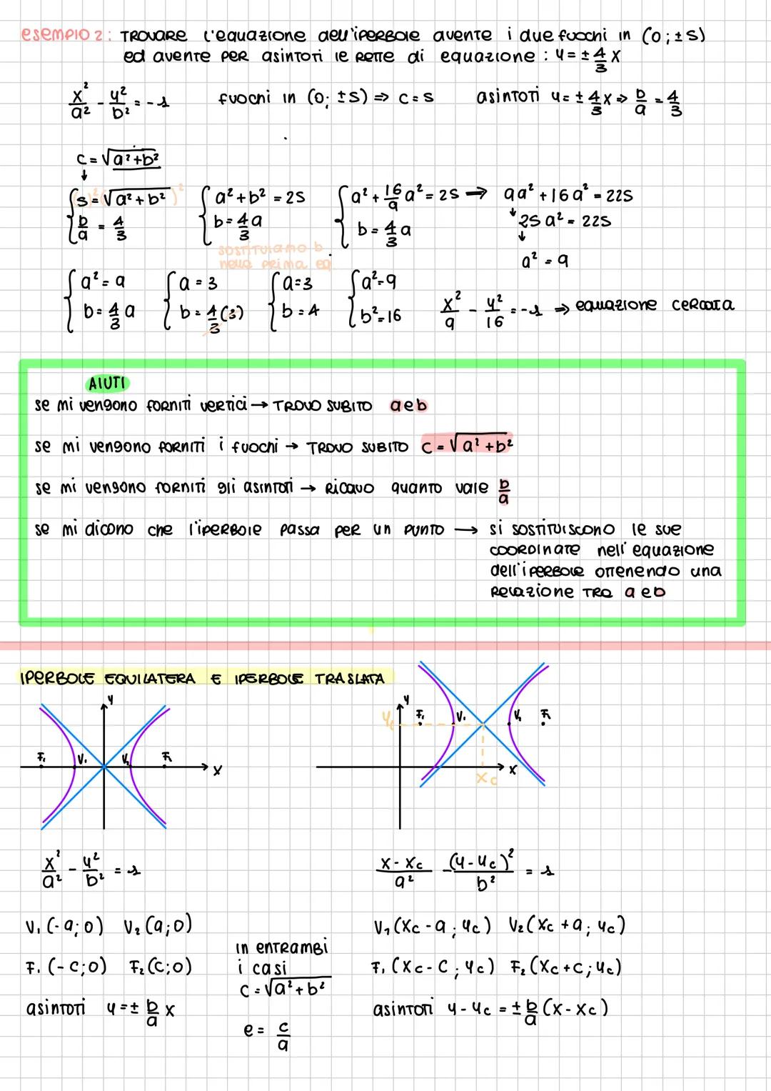 iperbole
b.
è il luogo Geometrico dei punti del piano per cui è costante la differenza
delle distanze da 2 punti fissi deti fuochi
iperbole