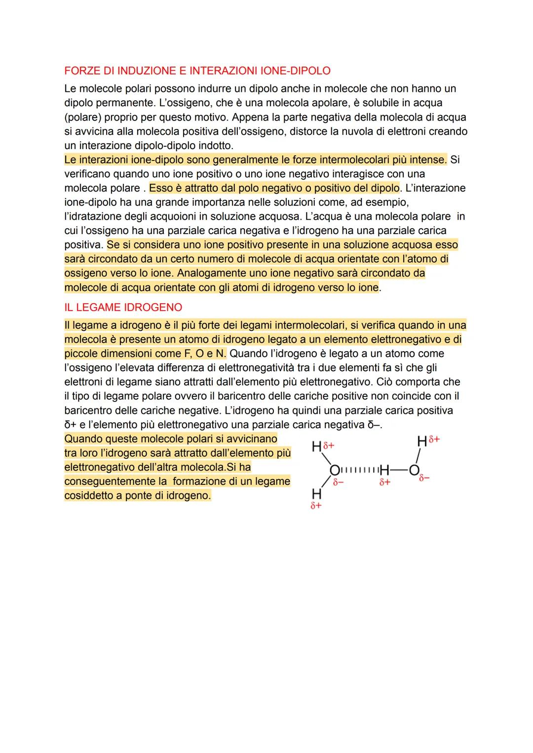 # LE FORZE INTERMOLECOLARI
Le forze intermolecolari sono quelle forze che tengono le molecole unite tra loro,
sono forze di natura elettros