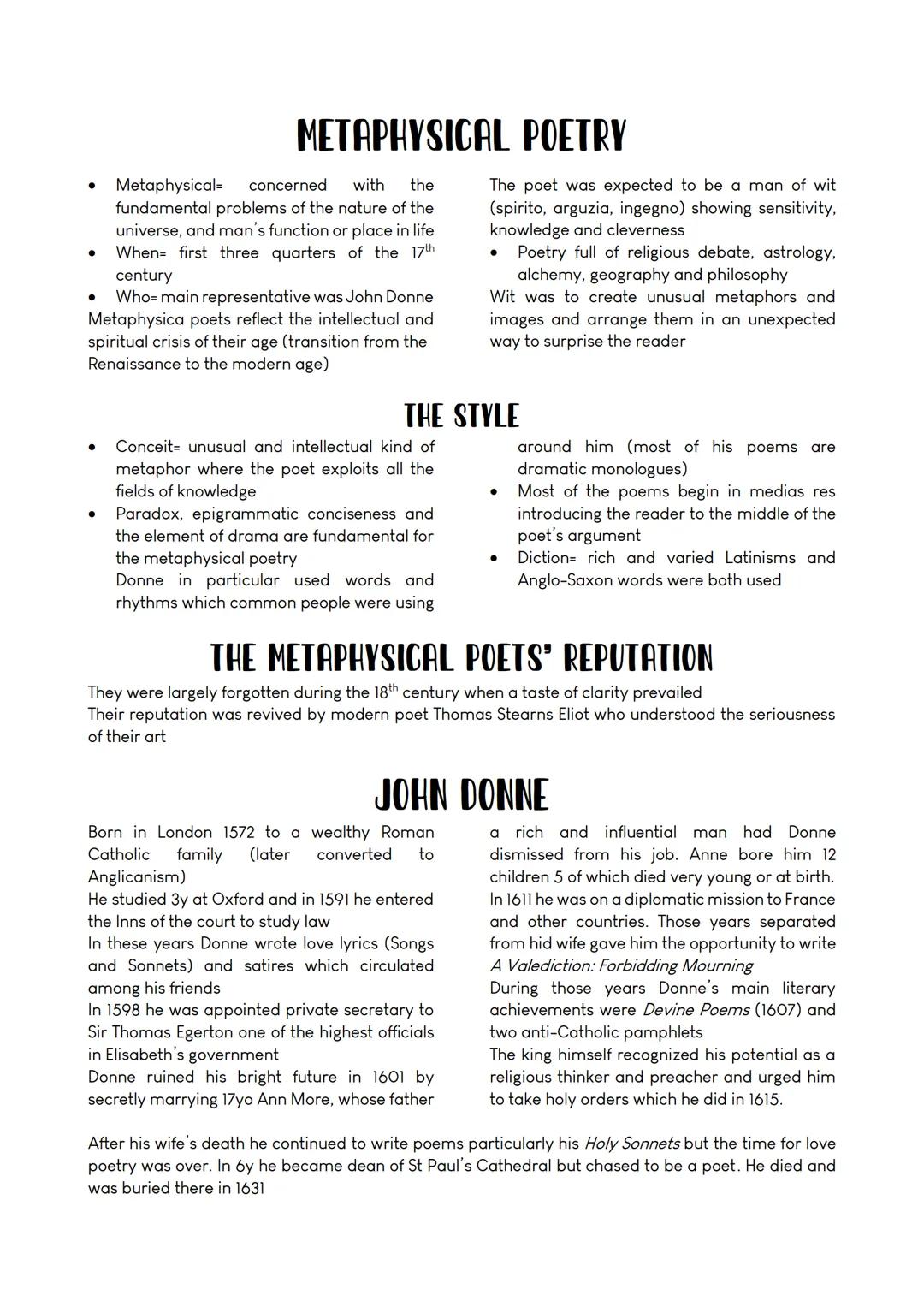 # METAPHYSICAL POETRY
- Metaphysical= concerned with the
fundamental problems of the nature of the
universe, and man's function or plac