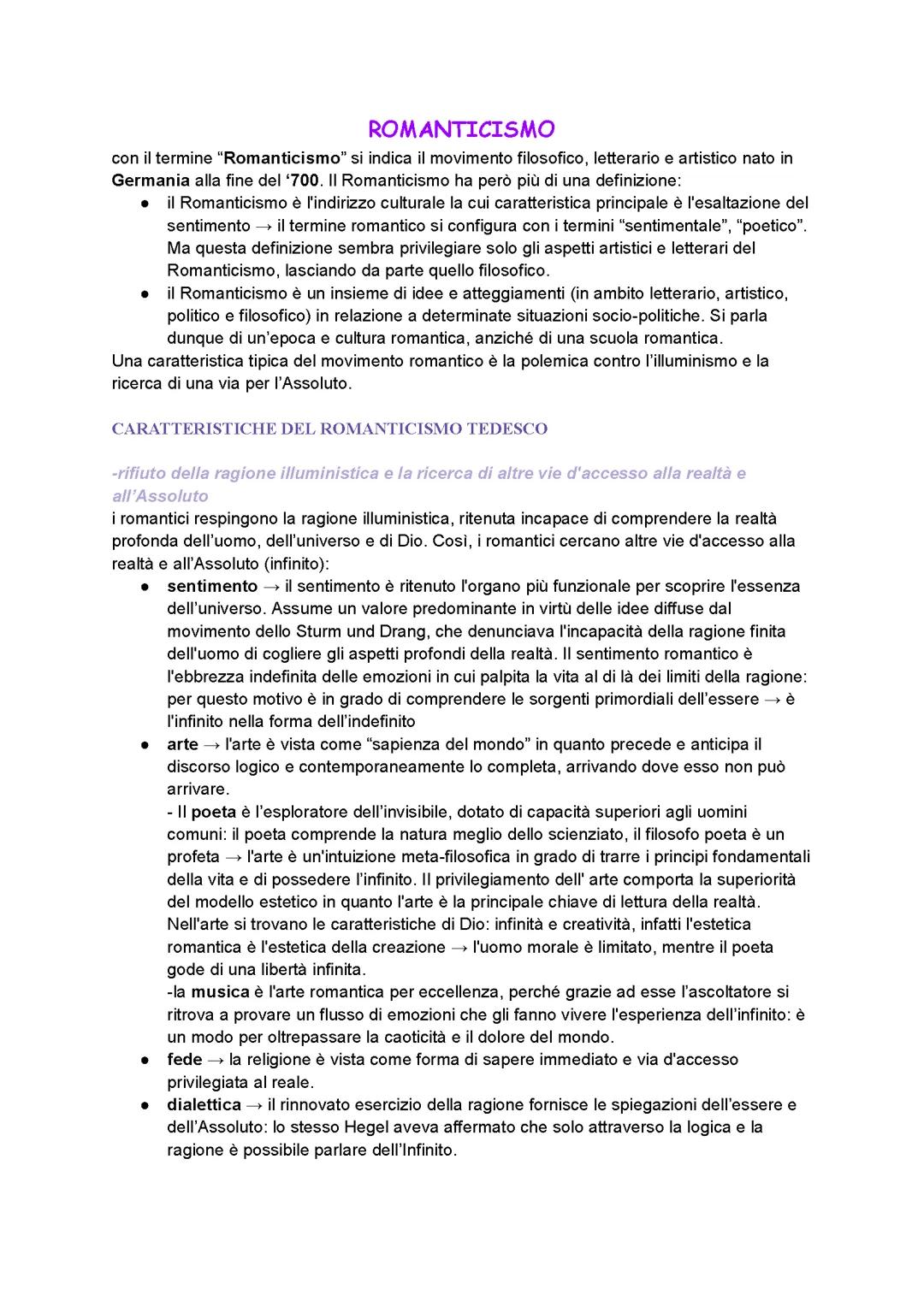 filosofia: IL ROMANTICISMO